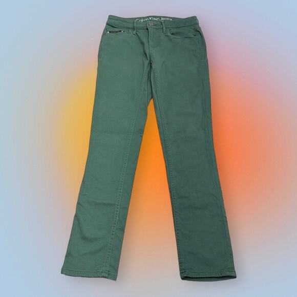 CALVIN KLEIN Women’s 25 Green ANKLE SKINNY Jeans - Picture 2 of 4